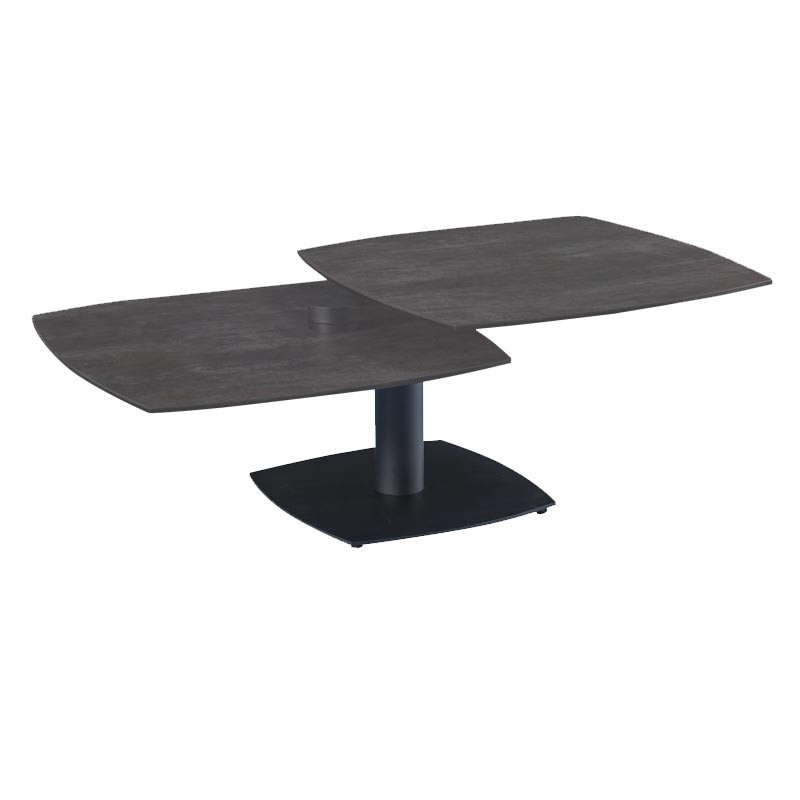 Tables basses TONGA Céramique Acier Corten plateau pivotant