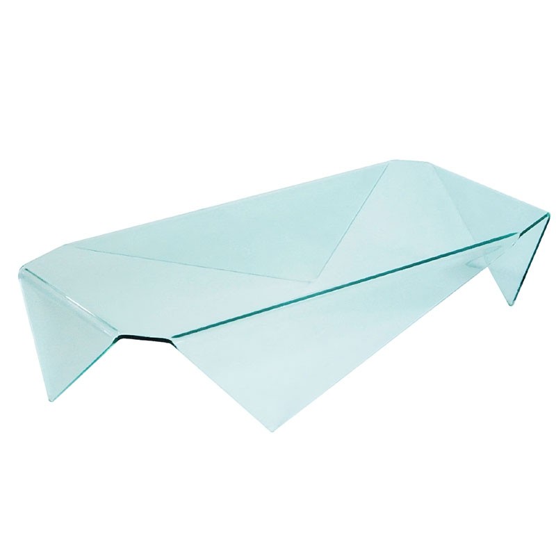 Table basse EASY rectangle en verre courbé plié design