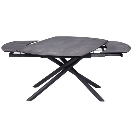 Table repas Gloria 160 ceramique shadow mécanisme pivotant rallonges