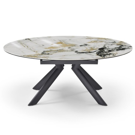 table repas SOFIA 1800 céramique cold jade ouverte ronde