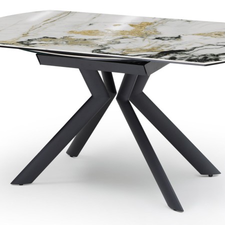 Table repas SOFIA 1500 ronde Cold Jade détail pied