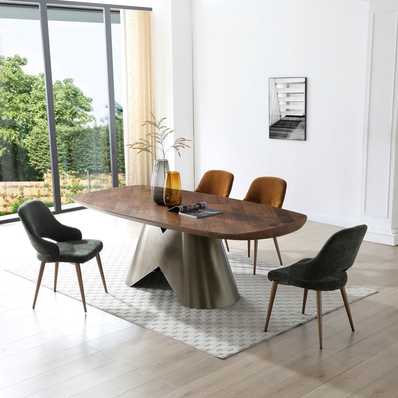 Table repas CRISTINA noyer dans salon