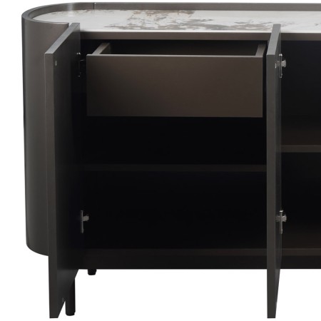 Buffet JOHANA brois bronze, ceramique pandora detail tiroir