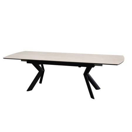 table repas nina ceramique travertin ouverte