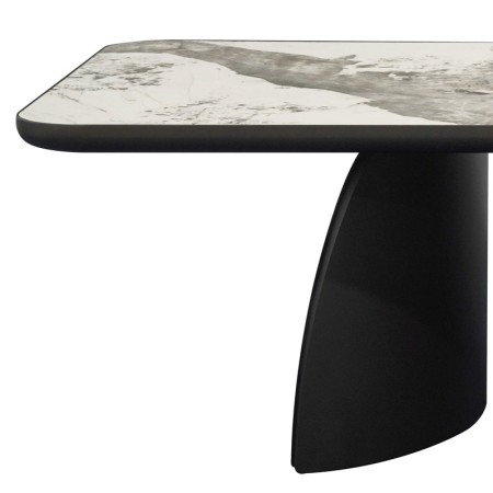 Table repas JOHANA céramique pandora pied bronze detail angle