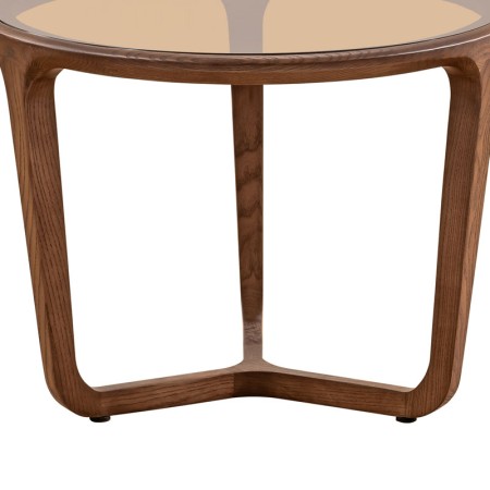 Table Basse SYMPHONIE PM bois verre sepia vue pied