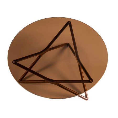 Table Basse MELODIE bois verre sepia dessu