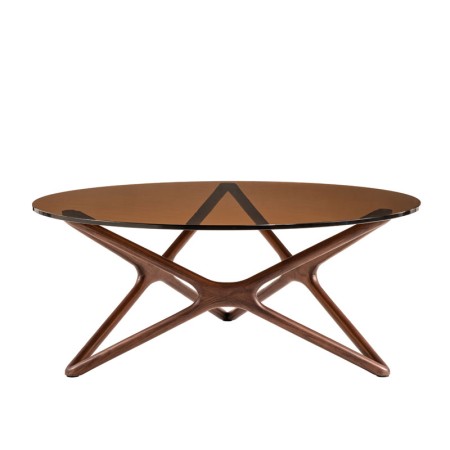Table Basse MELODIE bois verre sepia