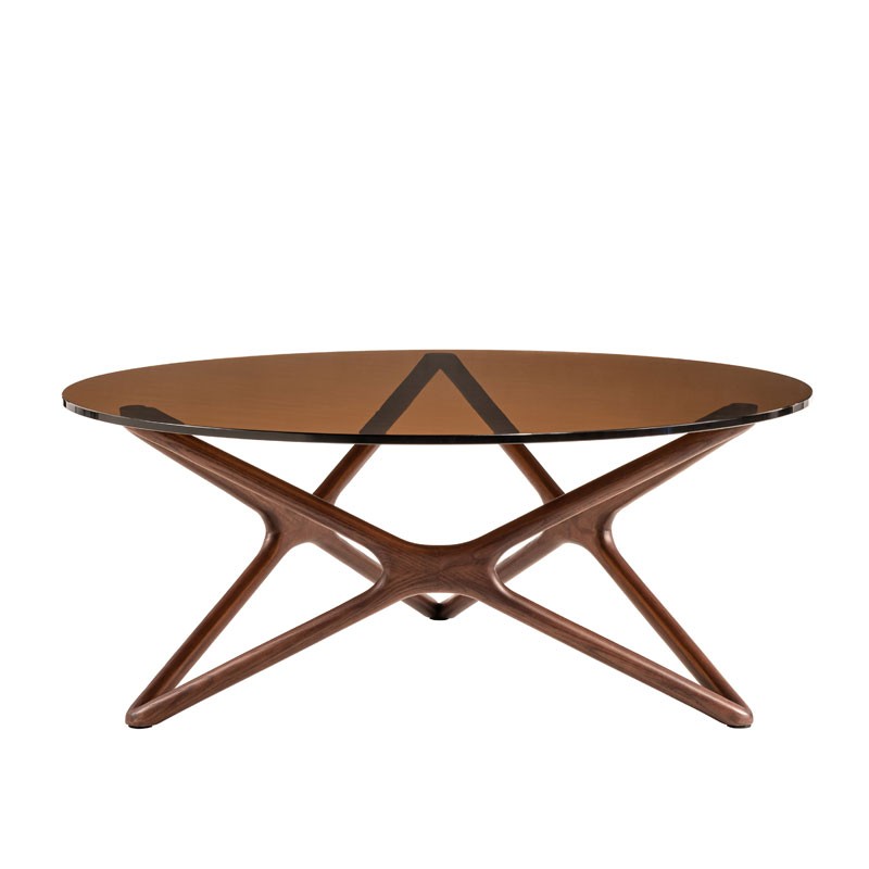 Table Basse MELODIE bois verre sepia