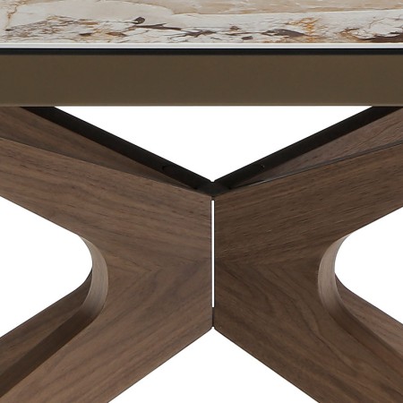 Table Repas EVA Céramique Patagonia detail pied croisé