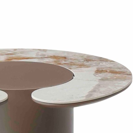 Coin Canapé CASSIOPEE rond detail plateau céramique Martinelli en croissant
