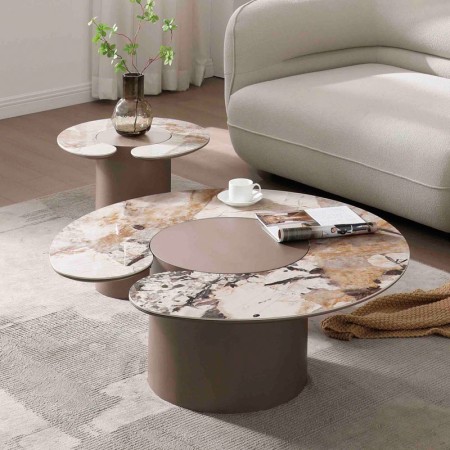 Table basse CASSIOPEE rond plateau céramique Martinelli salon