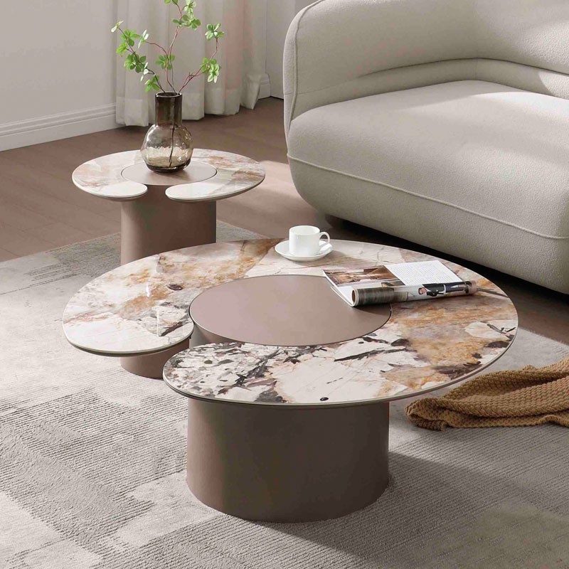 Table basse CASSIOPEE rond plateau céramique Martinelli salon