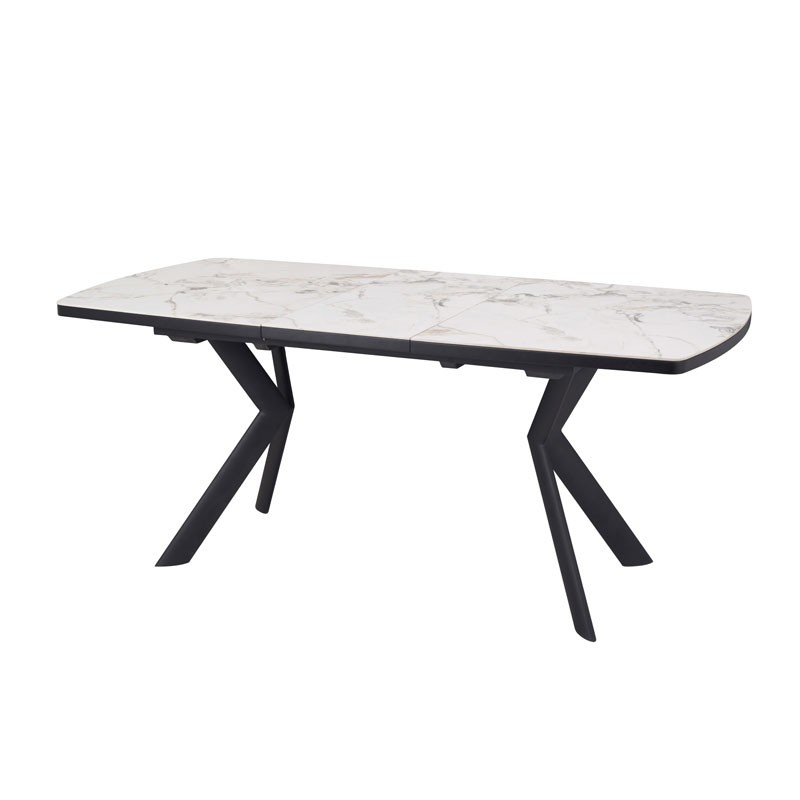 Table repas ANGELINA ceramique cold jade ouverte