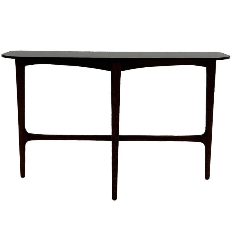 Console SYMPHONIE bois verre sepia vue face