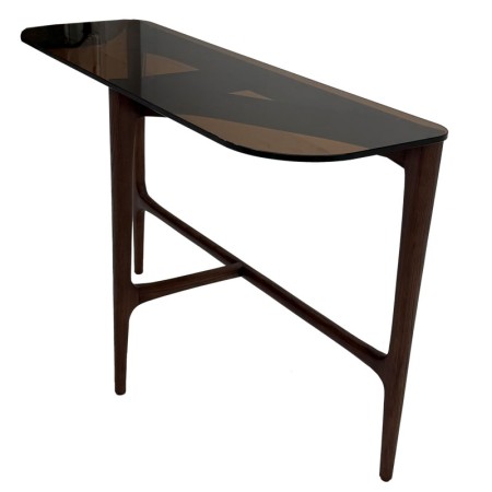 Console SYMPHONIE bois verre sepia vue inversée