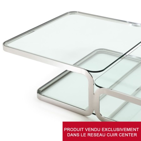 Table Basse DEDICACE design by Philippe BOUIX detail verre
