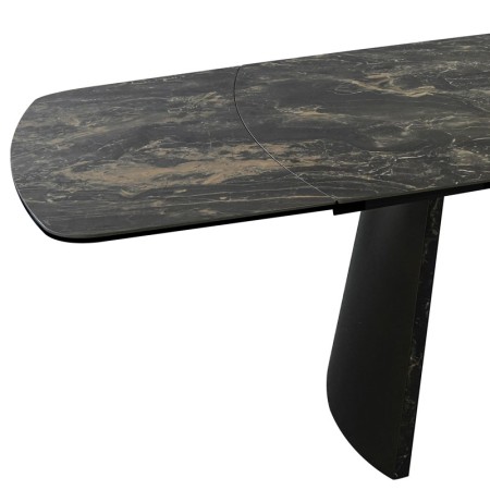 table repas tina ceramique vulcano pied bronze ouverte rallonge