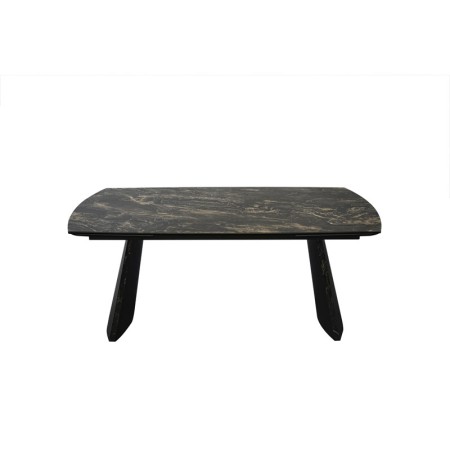 table repas tina ceramique vulcano pied bronze fermee