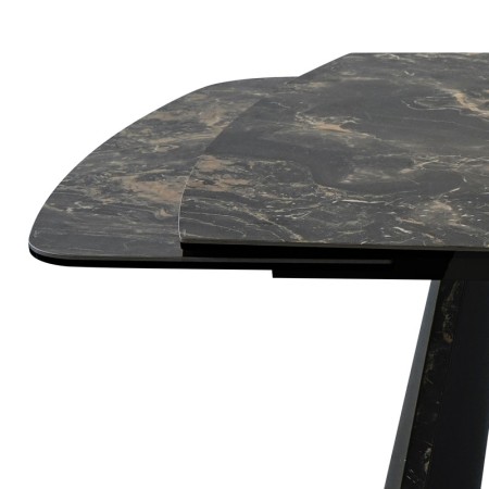 table repas tina ceramique vulcano pied bronze detail glissiere rallonge