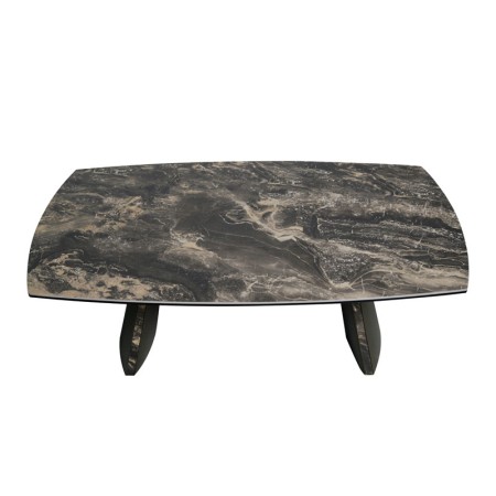 table basse tina ceramique vulcano pied bronze vue haute