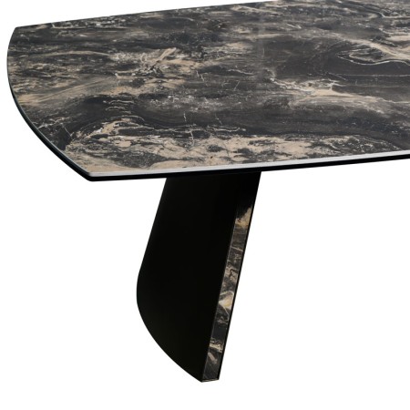table basse tina ceramique vulcano pied bronze detail angle 2