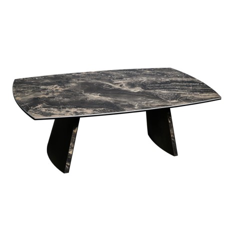 table basse tina ceramique vulcano pied bronze vue 3 4