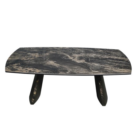 table basse tina ceramique vulcano pied bronze vue face
