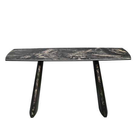 console tina ceramique vulcano pied bronze vue face