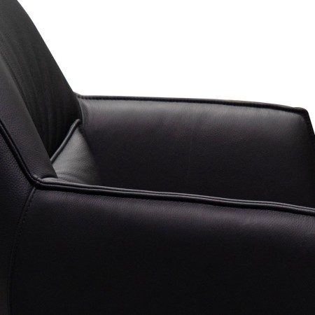chaise pivotante tina cuir Noir detail coussin