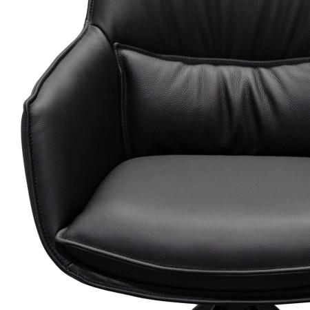 chaise pivotante tina cuir Noir detail assise