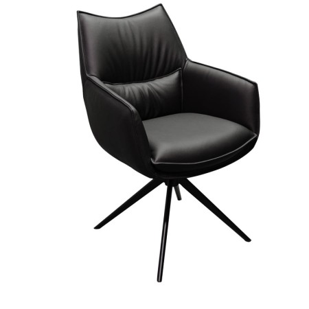 chaise pivotante tina cuir Noir profil