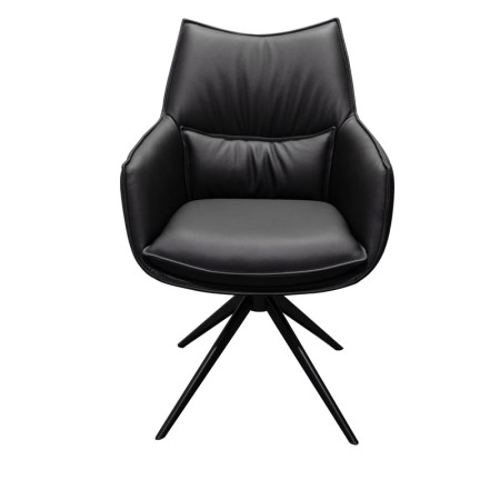 chaise pivotante tina cuir Noir face