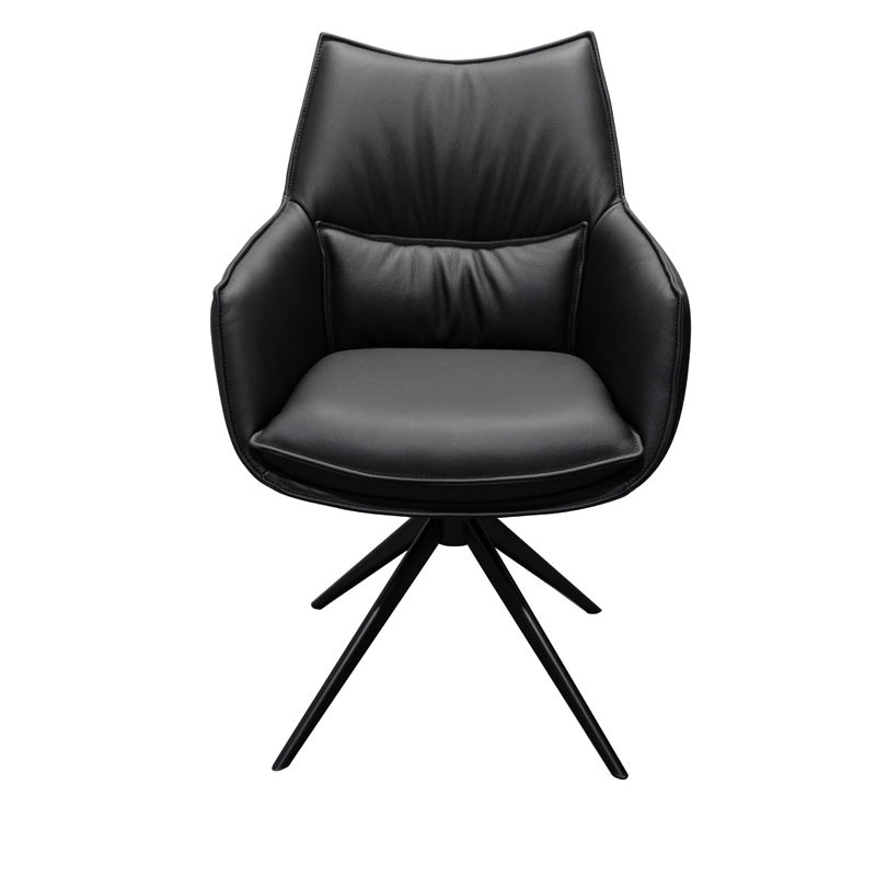 chaise pivotante tina cuir Noir face