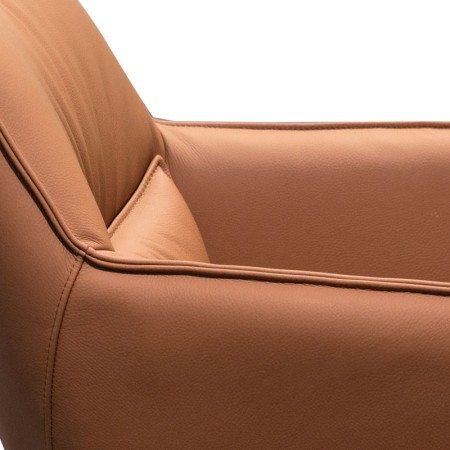 chaise pivotante tina cuir fauve detail couture