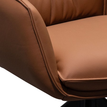 chaise pivotante tina cuir fauve detail couture