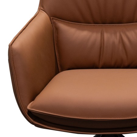 chaise pivotante tina cuir fauve detail assise