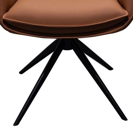 chaise pivotante tina cuir fauve detail pied