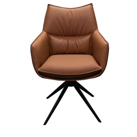 chaise pivotante tina cuir fauve face