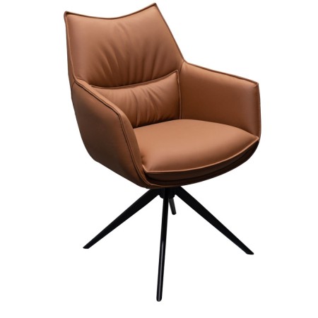 chaise pivotante tina cuir fauve 3 4