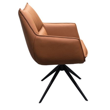 chaise pivotante tina cuir fauve profil