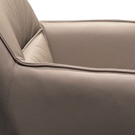 chaise pivotante tina cuir gris detail coussin