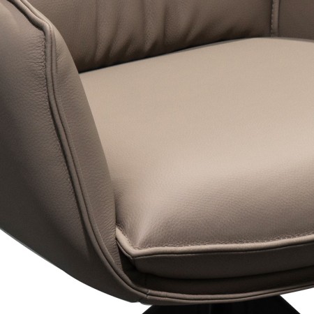 chaise pivotante tina cuir gris detail couture