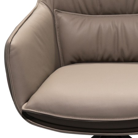 chaise pivotante tina cuir gris detail assise