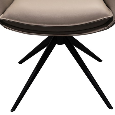 chaise pivotante tina cuir gris detail pied