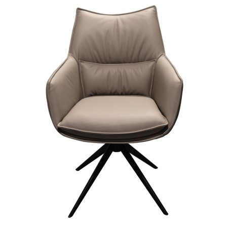 chaise pivotante tina cuir gris face