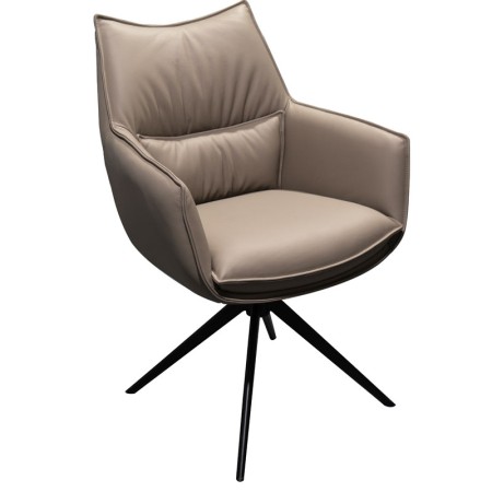 chaise pivotante tina cuir gris 3 4