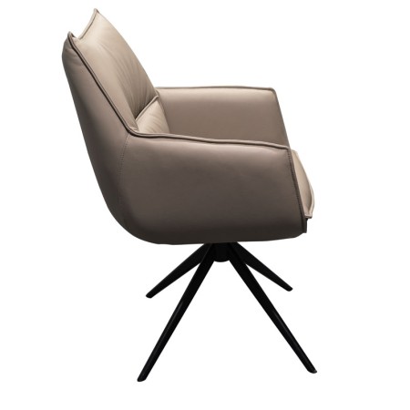 chaise pivotante tina cuir gris profil