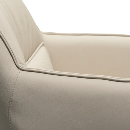 chaise pivotante tina cuir blanc detail coussin