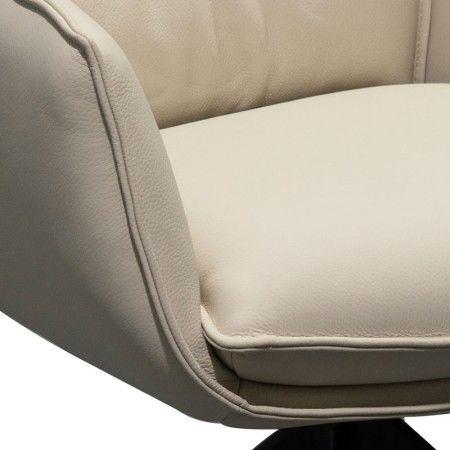 chaise pivotante tina cuir blanc detail couture